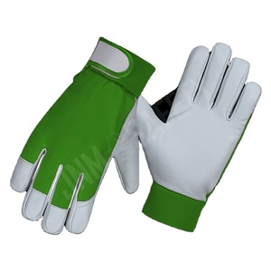 Premium Goat Grain Leather Anti-static Smooth Safety <b>Gloves</b> with Adjustable Wristband for Gardening Work Protection - Product Image 4