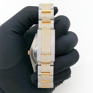 Reloj Mecánico de Lujo a Prueba de Agua con Diamante Moissanite, Logotipo Personalizable, Correa de Cuero de 22 mm, Pantalla Digital, Reloj de Regalo 2025 - Product Image 3