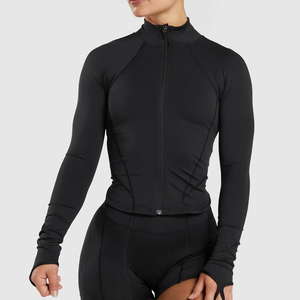 Best OEM Service Price Top Trending Women <b>Yoga</b> <b>Jacket</b> Front Custom Comfortable Breathable Quick Dry Eco-Friendly Anti-Bacterial - Product Image 1