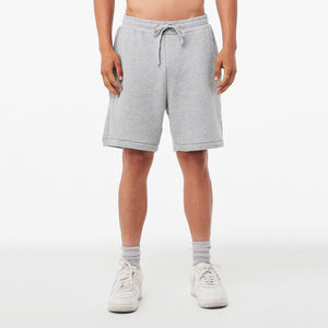 Short de survêtement tissé écologique pour hommes, long cordon de serrage, logo personnalisé, imprimé par transfert de chaleur, vêtements de rue en coton et polyester à motif uni - Product Image 1