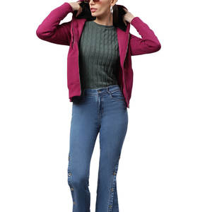 Femmes à manches longues pull à capuche poche cordon imprimé haut court pour automne Streetwear hiver haut à capuche fermeture éclair hauts - Product Image 5