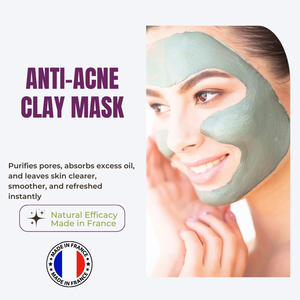 Masque à l'argile anti-acné en marque propre, formule naturelle et biologique avec crème à l'aloe vera, masque facial - Product Image 3