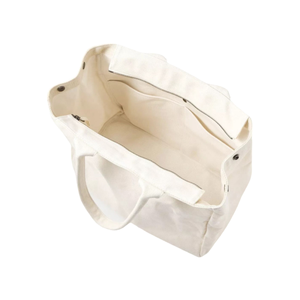 Sac en toile fourre-tout recyclé de haute qualité avec fermeture à glissière en métal quantité minimale de commande bas direct d'usine pour faire du shopping - Product Image 2