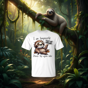 T-shirt Promozionale con Design 'Sono Temporaneamente Fuori Funzionamento, Prova di Nuovo Più Tardi' - Product Image 3