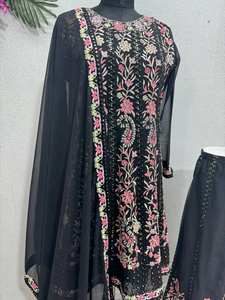 DESIGNER EMBROIDERY <b>SEQUENCES</b> WORK <b>TOP</b> WITH PALAZZO - Product Image 4