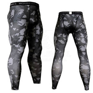 Breathable Elastic Waist Solid Mid Custom Made Compression <b>Legging</b> <b>for</b> <b>Men</b> <b>Gym</b> Fitness Wear Best Selling - Product Image 1