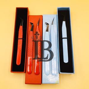 Pinces de haute qualité pour extensions de cils en vison, pinces à cils en acier inoxydable, offre de logo personnalisé, emballage personnalisé, faible MOQ - Product Image 4