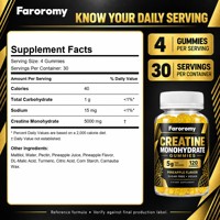 Gummies de créatine monohydrate OEM saveur ananas sans sucre, complément alimentaire végétalien