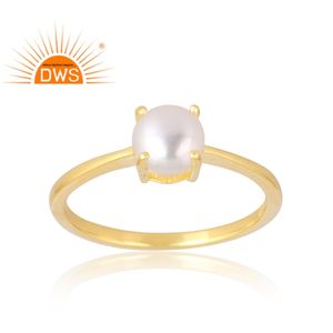 แหวนพลอยไข่มุกธรรมชาติ18K ชุบทอง18K 925เงินสเตอร์ลิงเครื่องประดับอัญมณีดีมีคุณภาพเป็นของขวัญสำหรับผู้หญิง - Product Image 1