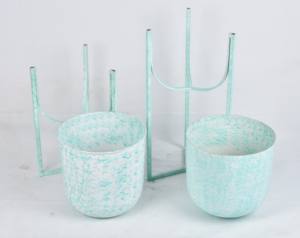 กระถางต้นไม้เคลือบสีน้ำเงินสดใส น้ำหนักเบา ทนทาน เป็นมิตรกับสิ่งแวดล้อม ขายส่งจำนวนมาก ทันสมัย เหมาะสำหรับใช้ในบ้าน โรงแรม สวน หรือวางบนพื้น - Product Image 4