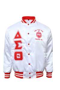 Chaqueta Bomber Delta de Lona Hecha a Medida con Cuello Alto para la Hermandad Sigma Theta, Bordada, PRECIO ECONÓMICO - Product Image 4