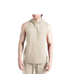 Custom Wholesale Men Breathable <b>Loose</b> Sleeveless Hooded <b>Tank</b> <b>Top</b> Fitness Workout Gym <b>Tank</b> New Fashion Athletic Wear - Product Image 1