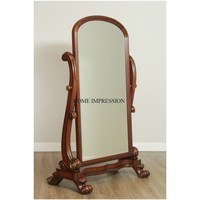 Miroir sur pied moderne fait main avec cadre métallique de luxe, design écologique, marque HOME IMPRESSION, taille et logo personnalisables, décoration intérieure