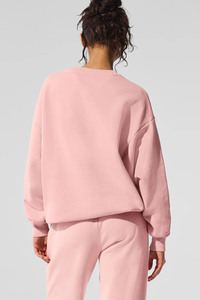 Sudaderas en blanco de cuarzo rosa de gran tamaño para mujer, ropa de calle transpirable de algodón para mujer, sudaderas con capucha y sudadera para mujer - Product Image 2