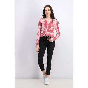 Top termico rosso tie-dye da donna Ultra Flirt Juniors, taglia extra small, in maglia - Product Image 1