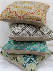 Trending New Style Shamrey 100% Cotton Pillow & Cushion Cases Tradicional Blue Tint Bordado Front & Back Solid Home - Product Image 5