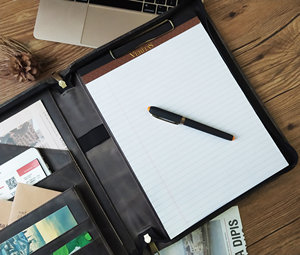 Personalized Office Zipper Case Notebook Storage Organizer Custom Logo Leatherette Portfolio LAP-0010 - Product Image 5