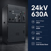 Armoire de distribution moyenne tension 24 kV 630 A, unité de commutation annulaire (RMU) HXGN-12, appareillage métallique encastré IP65
