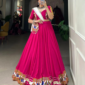 El último diseñador Pure Rayon Gamthi Impreso Work Lehenga Choli por Fab Zone - Product Image 2