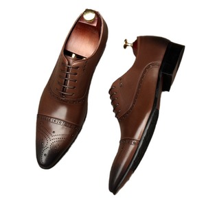 Zapatos Oxford de Vestir de Lujo Hechos a Medida, de Cuero Genuino, con Punta, Ajustables con Cordones, Diseño Simple, Ligeros y Antideslizantes para Otoño - Product Image 2