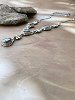 Collier Turquoise Style Sud-Ouest Fait Main Plaqué Or Rhodium Numéro 8 Lunette En Argent Sterling Réglage Incrustation Pendentifs Charmes