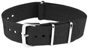 Bracelet de montre sport unisexe en nylon souple, réglable, respirant et élastique N030 noir, résistant à l'eau, 18-22 mm, bracelet de montre intelligente en acier inoxydable - Product Image 2