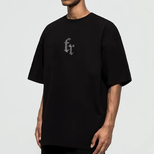 T-shirts personnalisés en strass, perles bling, fer à repasser sur des T-shirts avec logo de marque personnalisé, T-shirts en strass pour hommes - Product Image 1