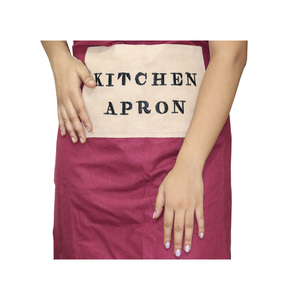 Delantal de algodón de alta calidad con logotipo personalizado, delantal de lona para cocina, delantales bordados con correa, proveedor indio - Product Image 3