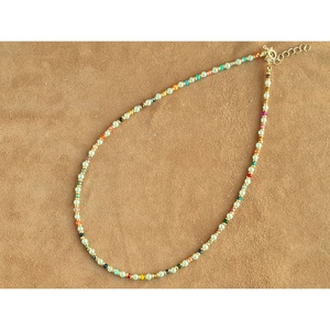 <b>Boho</b> Style Gold Plated <b>Necklace</b> with Colorful Beads for Fashion Resale - Product Image 1