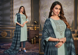 Traje de diseñador Salwar kameez Dupatta para mujer, ropa de seda de trabajo de piedra bordada, India, paquistaní, venta al por mayor, precio bajo - Product Image 2