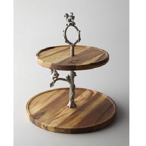 Accessoires de table, outil élégant pour gâteaux, support à gâteau en bois massif écologique, support à gâteau d'anniversaire et à desserts, finition naturelle - Product Image 3