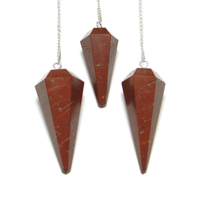 Péndulo de jaspe rojo de alta calidad, de cristal Natural piedra preciosa, cono facetado, Péndulo de radiestesia para péndulos curativos de Reiki a la venta - Product Image 6