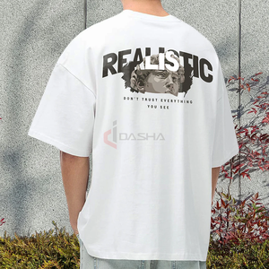 Camiseta de gran tamaño con logotipo grande, camisetas de manga corta para hombre, Camiseta con estampado de pantalla personalizado de peso pesado - Product Image 2