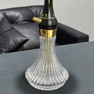 Ensemble de pipe à eau en acier inoxydable de qualité supérieure de 45 cm avec base en verre, un seul tuyau, boîte cadeau, options de couleurs pour la vente en gros - Product Image 3