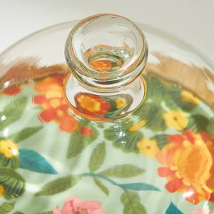 <b>Glass</b> Cloche Mango/Acacia Wooden <b>Base</b> Floral Print Handmade Non-Toxic Cake <b>Dome</b> Food Display Cover for Table Centerpiece Wedding - Product Image 6