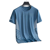 Logo personnalisé OEM, tricoté sur le devant, sportif, été, homme, coupe ample, séchage rapide, respirant, écologique, décontracté, grande taille, streetwear