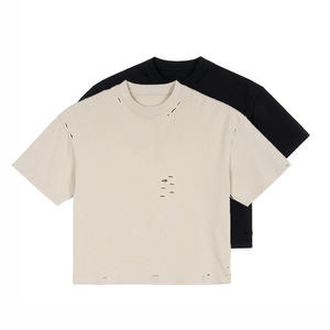 Camiseta de Hombre Estilo Urbano con Logo Personalizado, 100% Algodón Pesado, Oversize, Vintage, Desgastada, Corte Recto, 2026 - Product Image 4