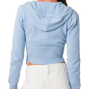 OEM Custom Logo Winter Workout Sports Gym <b>Waterproof</b> Breathable Warm Cotton Fleece Women French Terry Solid Oversized Cropped - Product Image 3