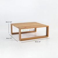 Table basse Nakula en teck massif moderne, durable, anti-fongique, hauteur réglable, meubles de salon écologiques