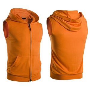 Chaleco de alta calidad para hombre, jersey con capucha y cremallera, ropa de calle, chalecos deportivos sin mangas de verano para hombre - Product Image 4