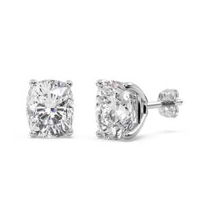 Boucles d'oreilles en or blanc 14 carats avec diamants taille coussin 0,75 ct H SI1-SI2 - Product Image 3