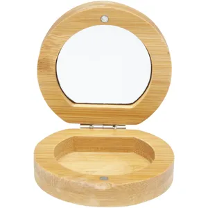 Sustainable Afrodit Bamboo Pocket Vanity <b>Mirror</b> Eco-Friendly Beauty Gadgets - Product Image 2