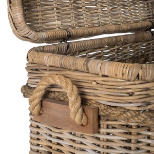 Rattan floor-standing <b>basket</b> with <b>rope</b> handles Handmade <b>Storage</b> <b>Basket</b> Wholesale eco-friendly Made in Viet Nam - Product Image 2