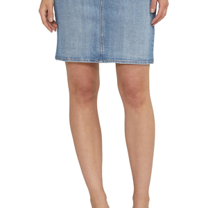Jupe pour femmes coupe ajustée en denim sur mesure, légère, avec fermeture à cordon de serrage personnalisée, jupe pour femmes entretenue par OEM, respirante - Product Image 4