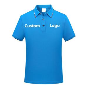 เสื้อยืดลำลองสำหรับผู้ชายผ้าฝ้าย100% แบบแห้งเร็วปักโลโก้ตามสั่งสำหรับเสื้อโปโลผ้าถักกันรอยยับไม่ยับ - Product Image 1