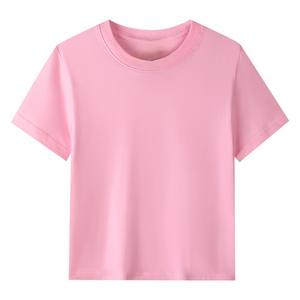 Camiseta de Algodón Puro con Logotipo Personalizable OEM, Cuello Redondo, Manga Corta, Básica para Niños y Niñas - Product Image 6