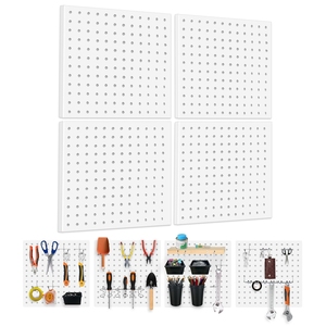 Système de panneaux perforés écologiques sans perçage Panneaux ABS renforcés Organisateur mural à lattes <span class=keywords><strong>pour</strong></span> le <span class=keywords><strong>rangement</strong></span> des <span class=keywords><strong>ustensiles</strong></span> de cuisine dans le garage - Product Image 1