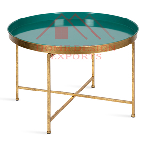 Meubles de table basse faits à la main en verre fini par émail brillant pour meubles de bureau d'hôtel à la maison moderne - Product Image 4