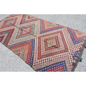 Turkish Rug, Large 4.8x9.8 ft Vintage Rug, <b>Red</b> Floral <b>Wool</b> Rug - Product Image 4