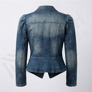 Veste en jean décontractée personnalisée pour hommes, grandes tailles, 100% coton, option logo sur le devant, respirante, veste d'hiver - Product Image 2